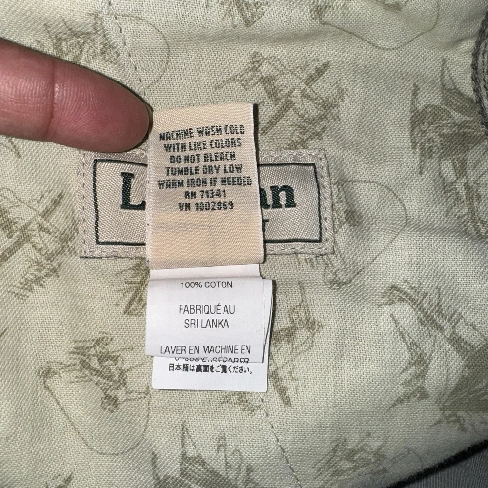 LL Bean Pants Mens 44x29 Gray Allagash Cargo Canvas Outdoor Hiking Work Utility